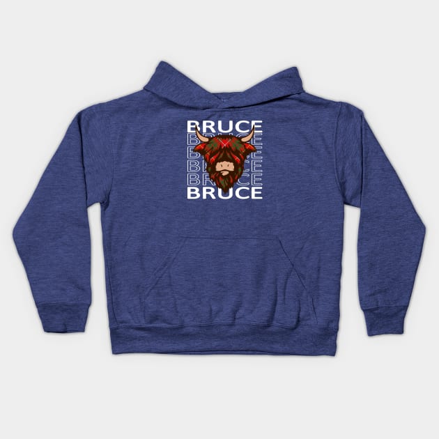 Clan Bruce - Hairy Coo Kids Hoodie by Taylor'd Designs